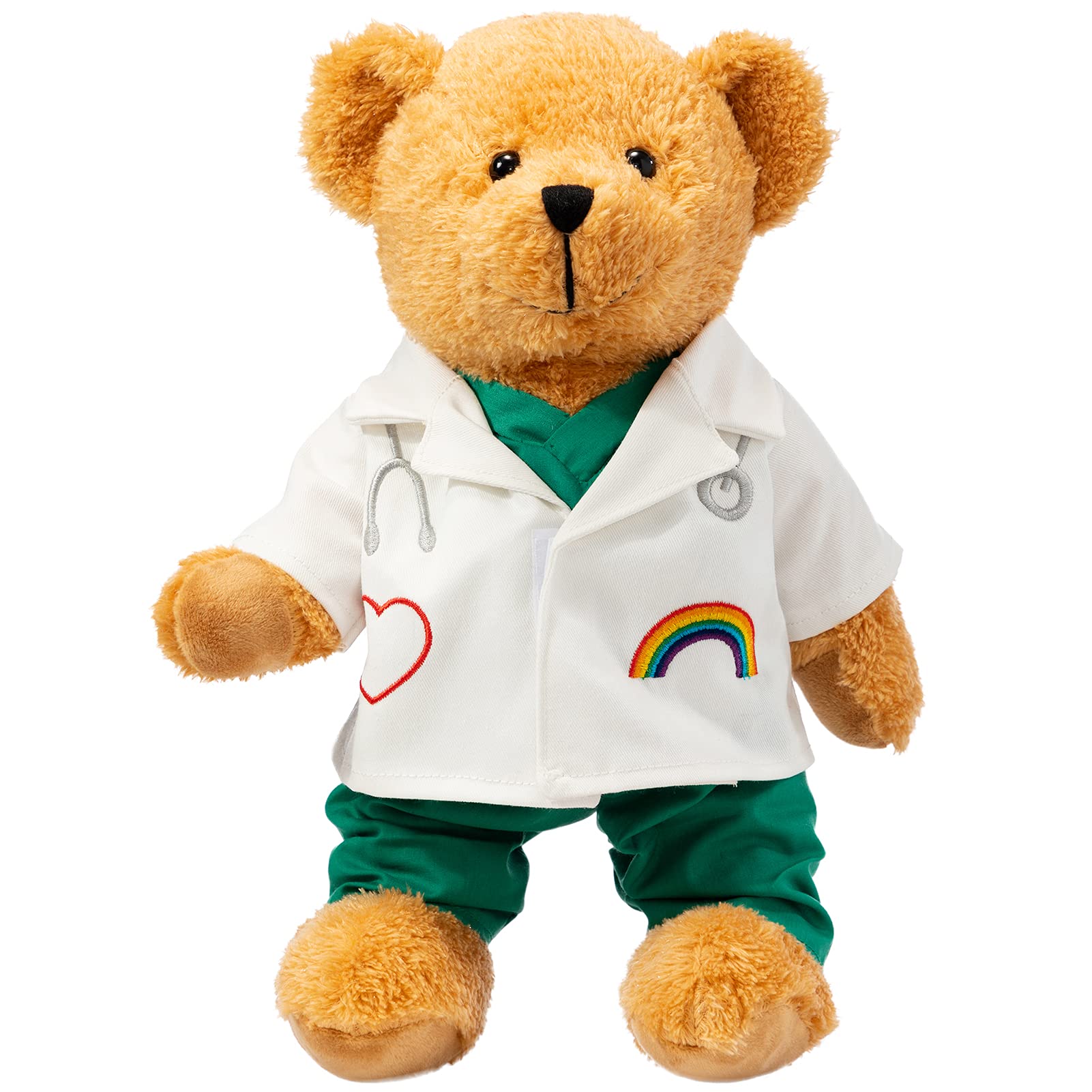 HollyHOME 16 inches Doctor in Scrubs Teddy Bear Stuffed Animal Plush Toy