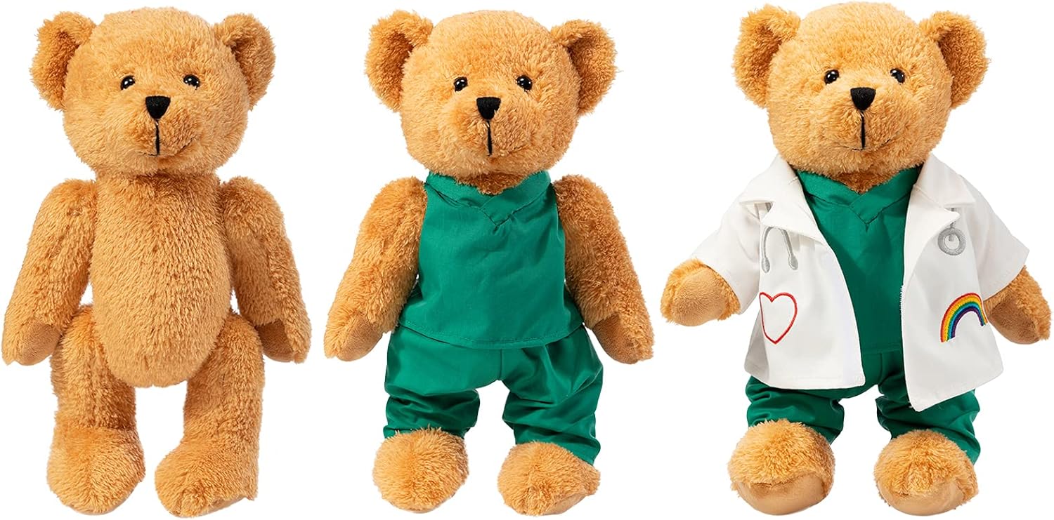 HollyHOME 16 inches Doctor in Scrubs Teddy Bear Stuffed Animal Plush Toy