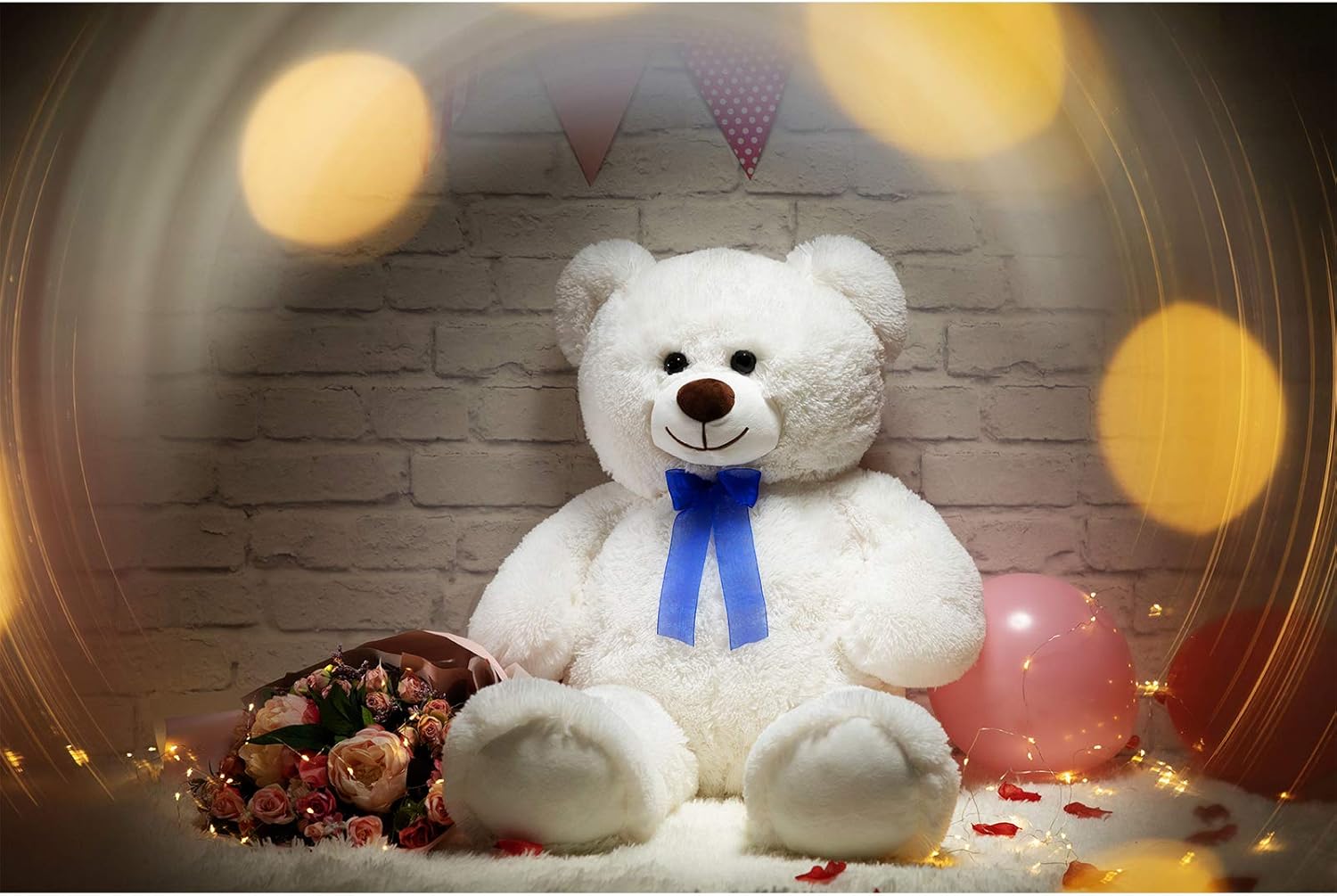 HollyHOME Big Teddy Bear Large Teddy Bear Stuffed Animal Birthday Valentines Day Plush for Kids and Girlfriend 36 inch White