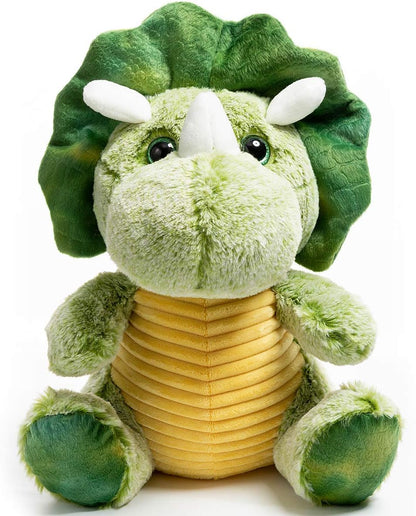 HollyHOME Plush Triceratops Dinosaur Cute Stuffed Animal Toy Soft Cuddly Doll for Kids Green 12 Inch