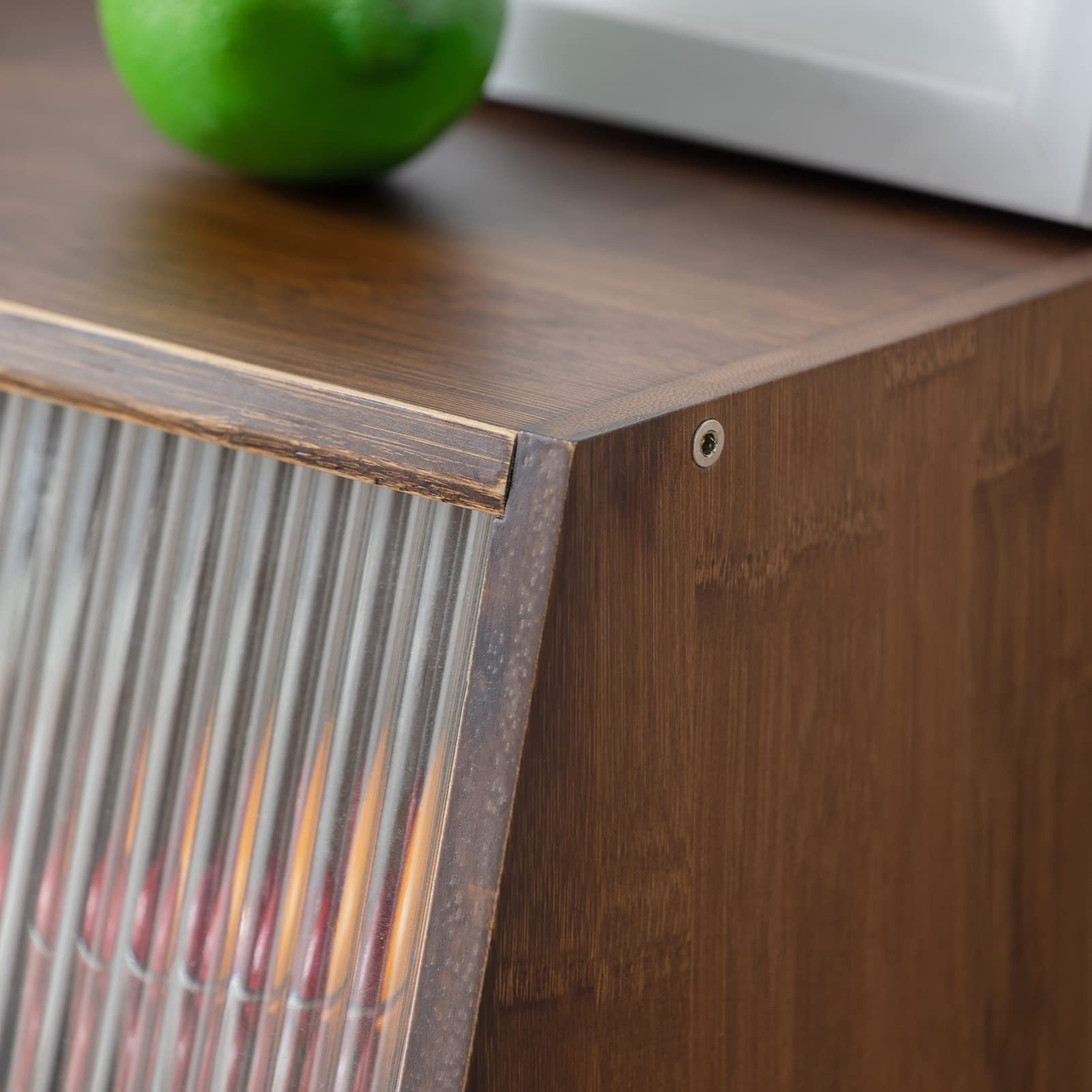 HollyHOME 41.3"(H) Wooden Storage Cabinet with Glass Doors