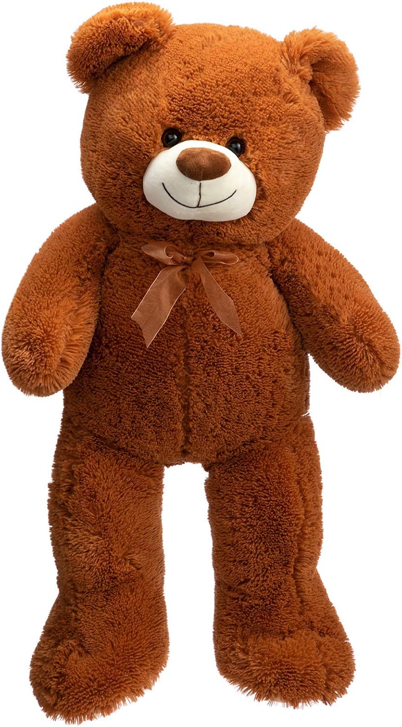 HollyHOME Teddy Bear Stuffed Animal Plush Giant Teddy Bears with Footprints Big Bear 36 inch Tan