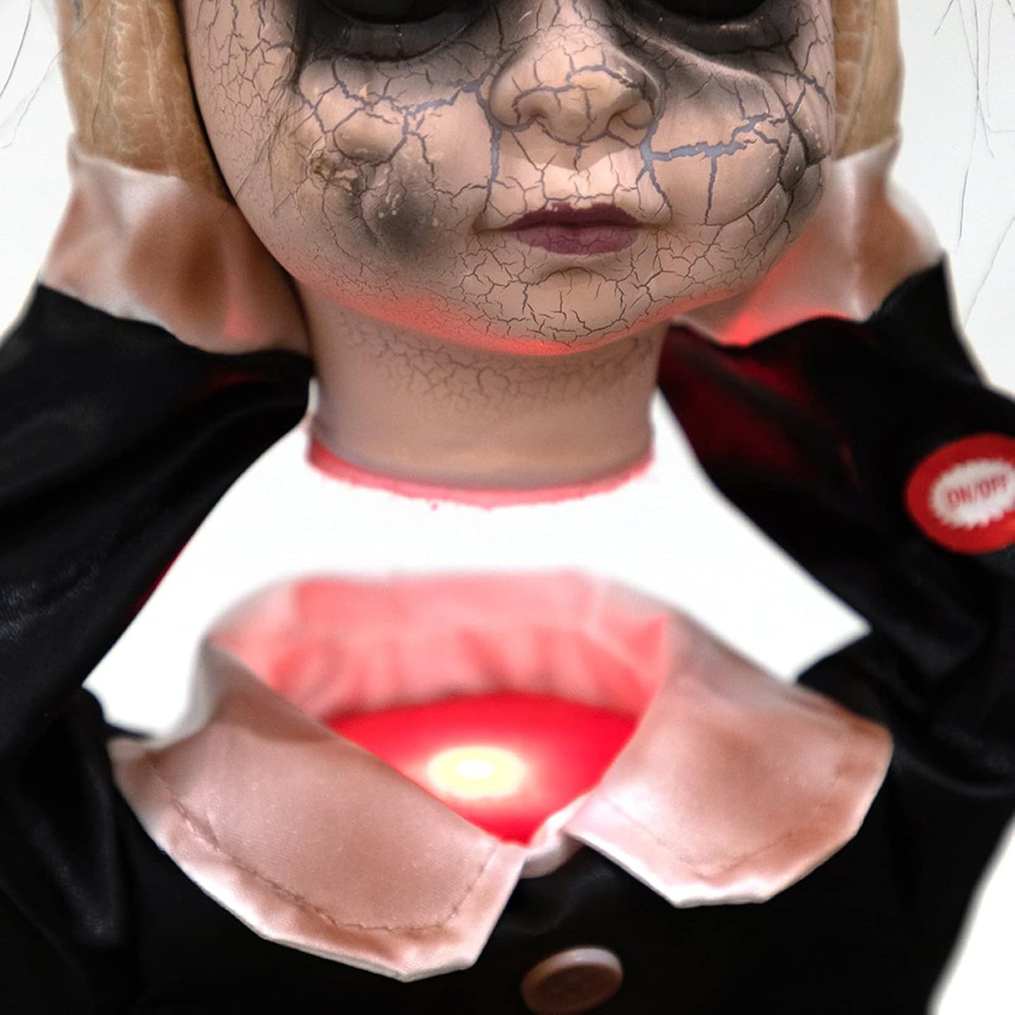 HollyHOME Halloween Decorations Creepy Animated Haunted Doll Prop with Moving Head Gift for Halloween Black