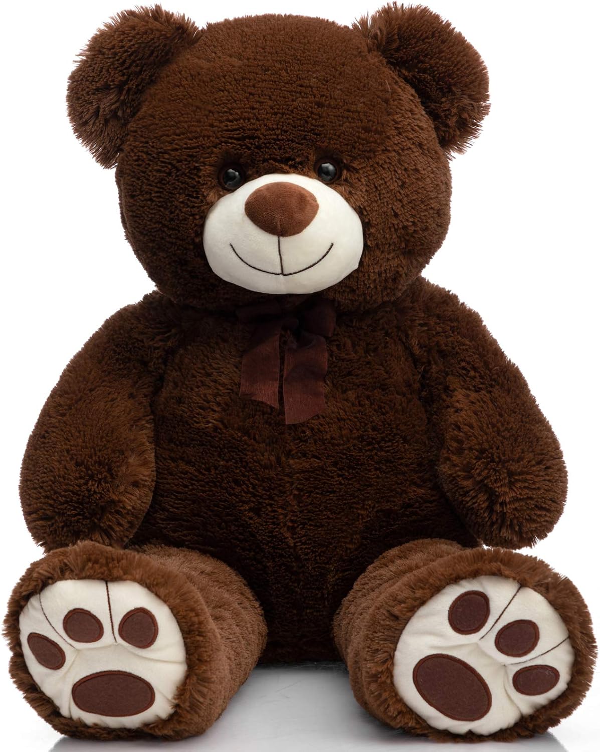 HollyHOME Teddy Bear Stuffed Animal Plush Giant Teddy Bears with Footprints Big Bear 36 inch Chocolate