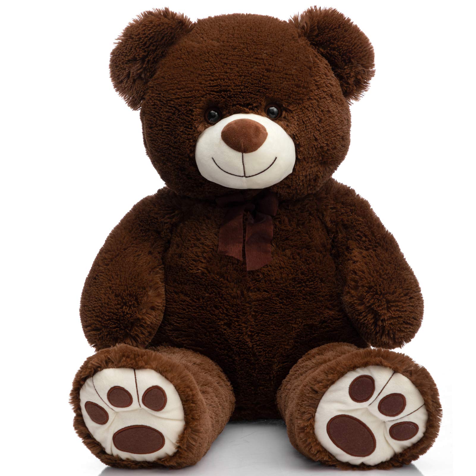 HollyHOME Teddy Bear Stuffed Animal Plush Giant Teddy Bears with Footprints Big Bear 36 inch Chocolate