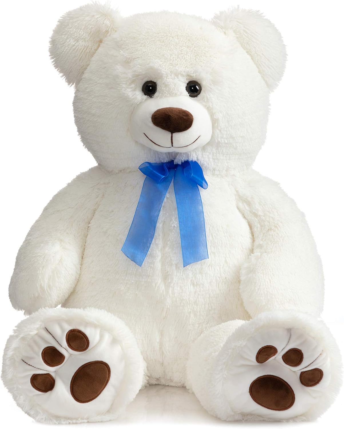 HollyHOME Teddy Bear Stuffed Animal Plush Giant Teddy Bears with Footprints Big Bear 36 inch White