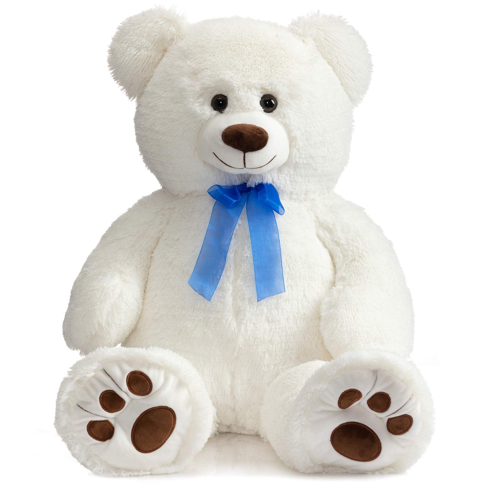 HollyHOME Teddy Bear Stuffed Animal Plush Giant Teddy Bears with Footprints Big Bear 36 inch White