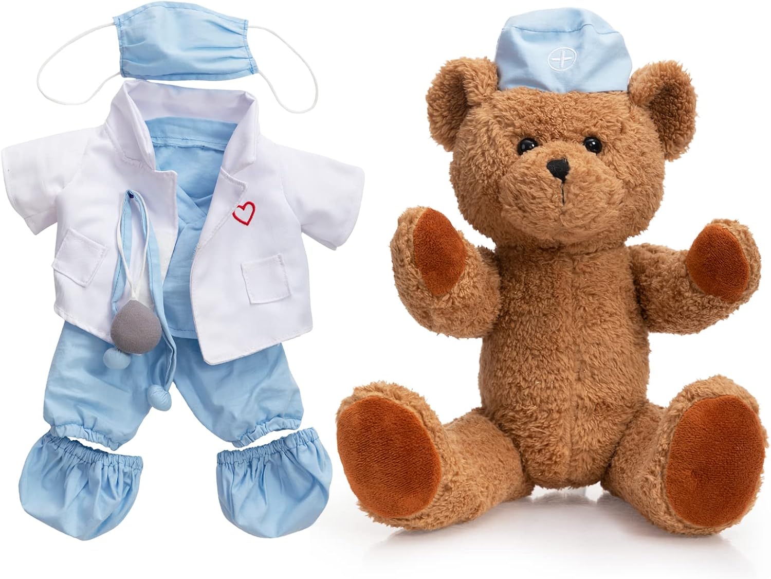 HollyHOME Doctor Bear Stuffed Animal Teddy Bear in Doctor Uniform Medical Gifts for Doctors Med School Students and Kids 16 inches