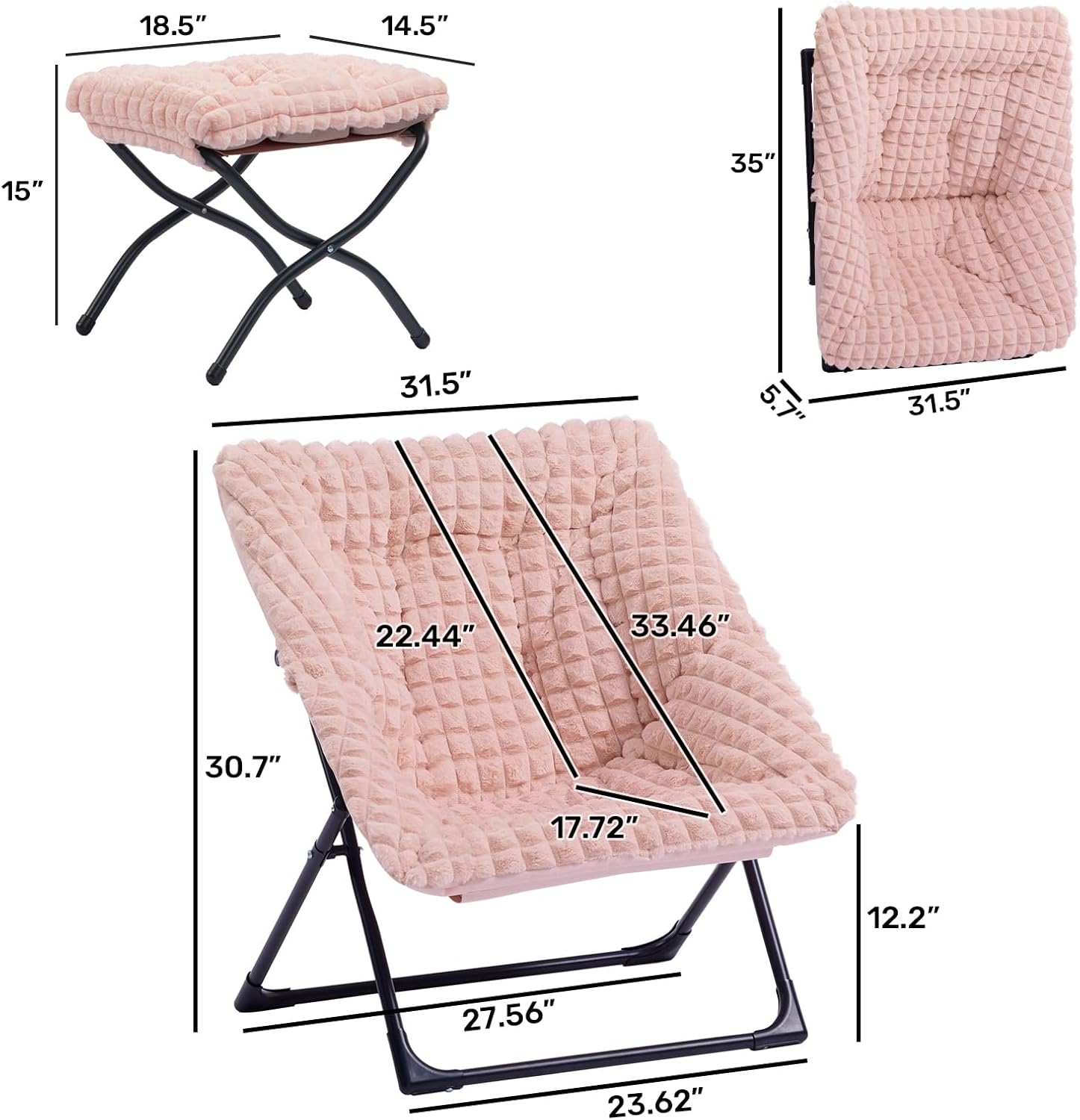 Beige Chair&Stool