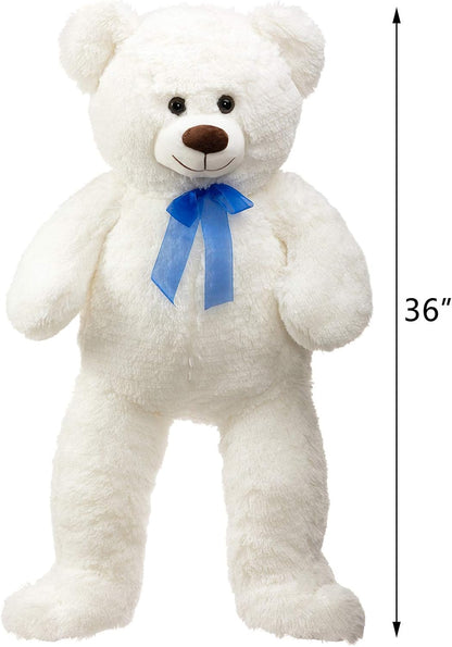 HollyHOME Teddy Bear Stuffed Animal Plush Giant Teddy Bears with Footprints Big Bear 36 inch White