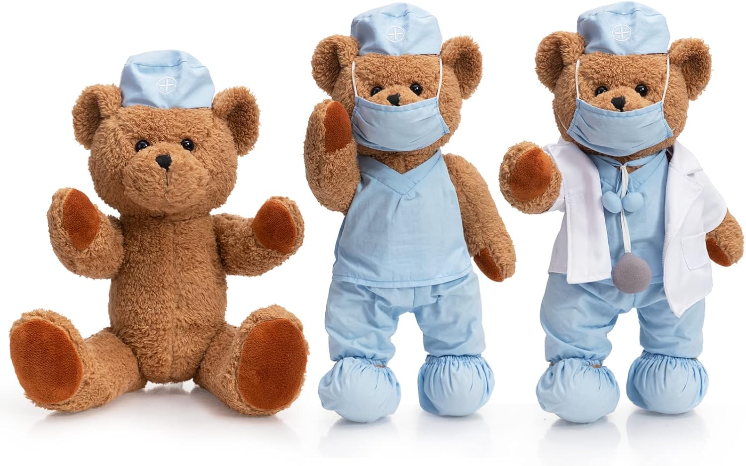 HollyHOME Doctor Bear Stuffed Animal Teddy Bear in Doctor Uniform Medical Gifts for Doctors Med School Students and Kids 16 inches