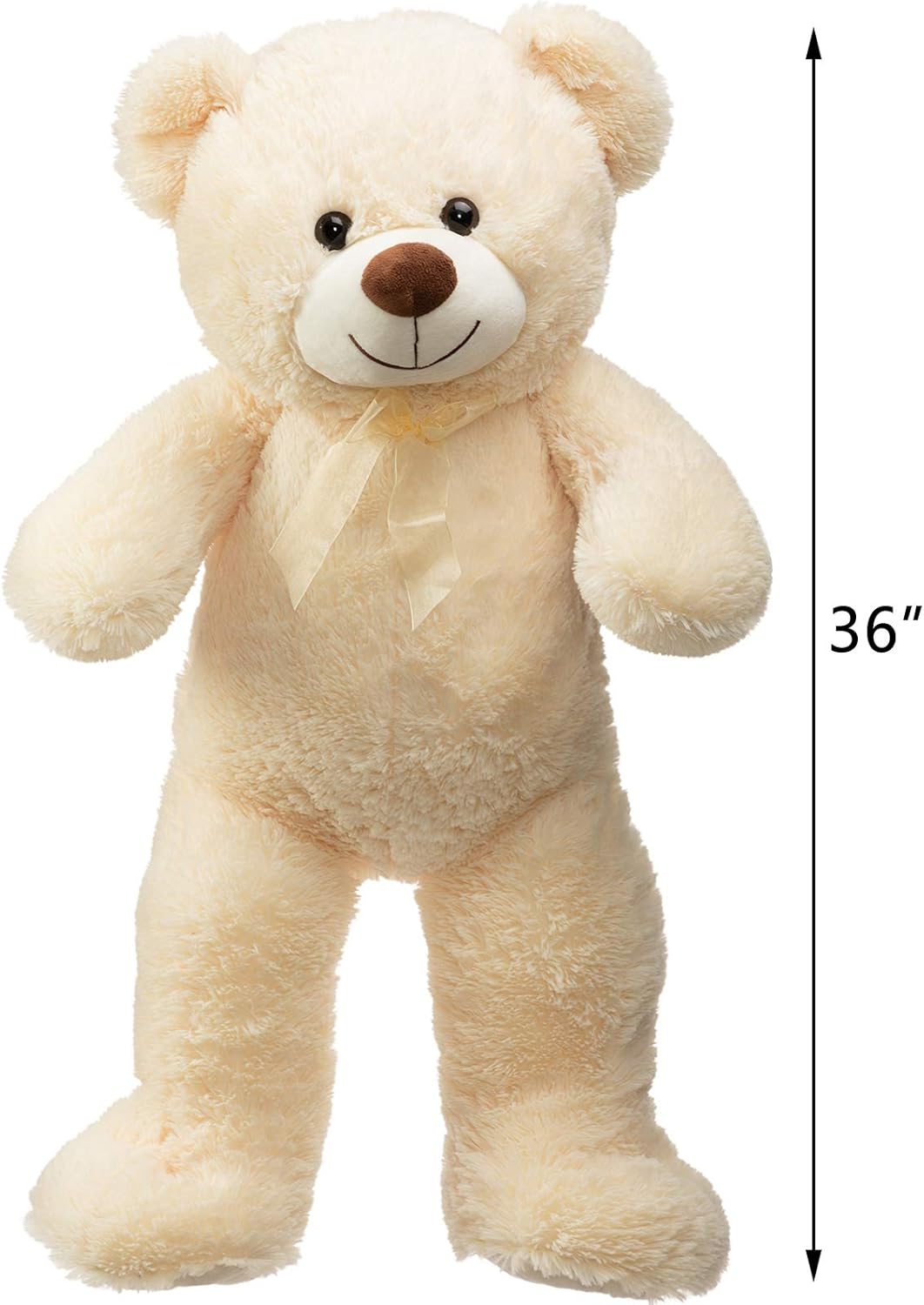 HollyHOME Teddy Bear Stuffed Animal Plush Giant Teddy Bears with Footprints Big Bear 36 inch Tan