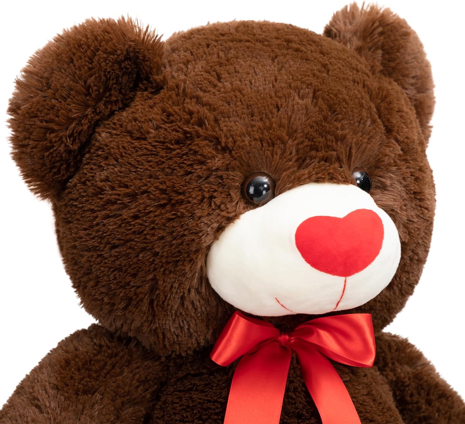 HollyHOME Big Teddy Bear Stuffed Animal Large Bear Plush with Red Heart for Girlfriend and Kids Holiday Toy Gift 36 inch Brown