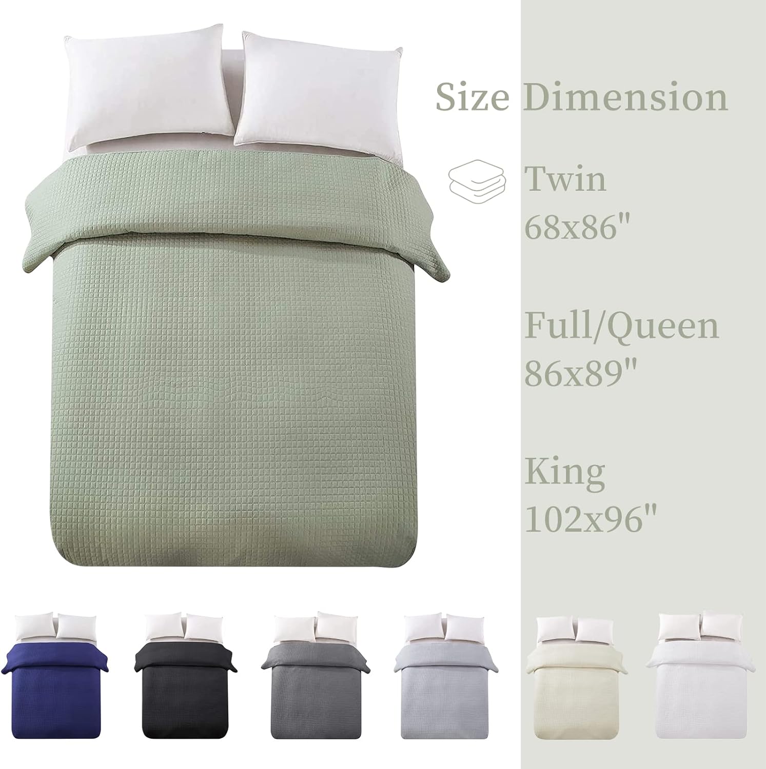 Quilt Bedspread Sage, Twin