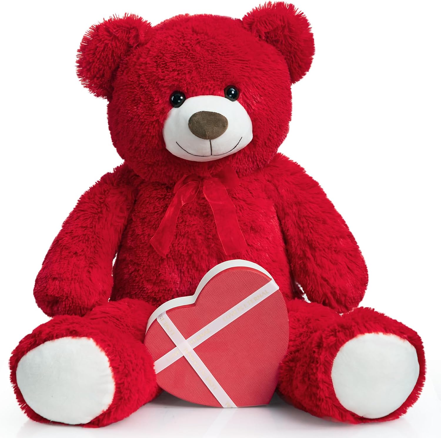 HollyHOME Big Teddy Bear Large Teddy Bear Stuffed Animal Birthday Valentines Day Plush for Kids and Girlfriend 36 inch Red