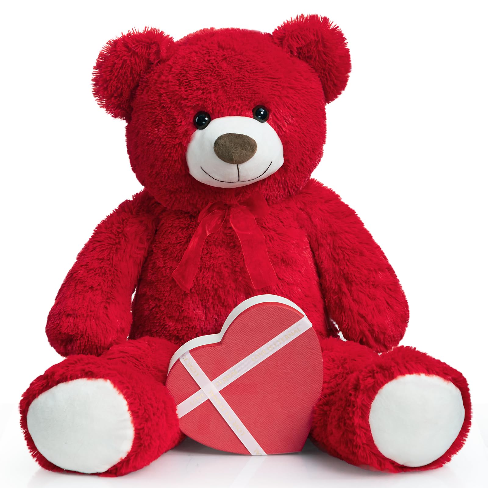 HollyHOME Big Teddy Bear Large Teddy Bear Stuffed Animal Birthday Valentines Day Plush for Kids and Girlfriend 36 inch Red