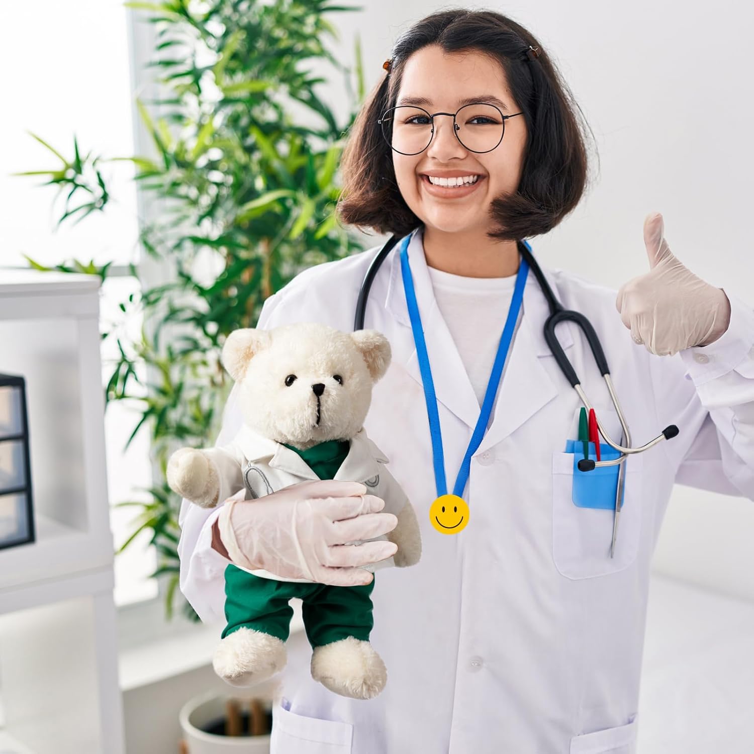 HollyHOME 16 inches Cream Doctor Teddy Bear Stuffed Animal Plush Toy