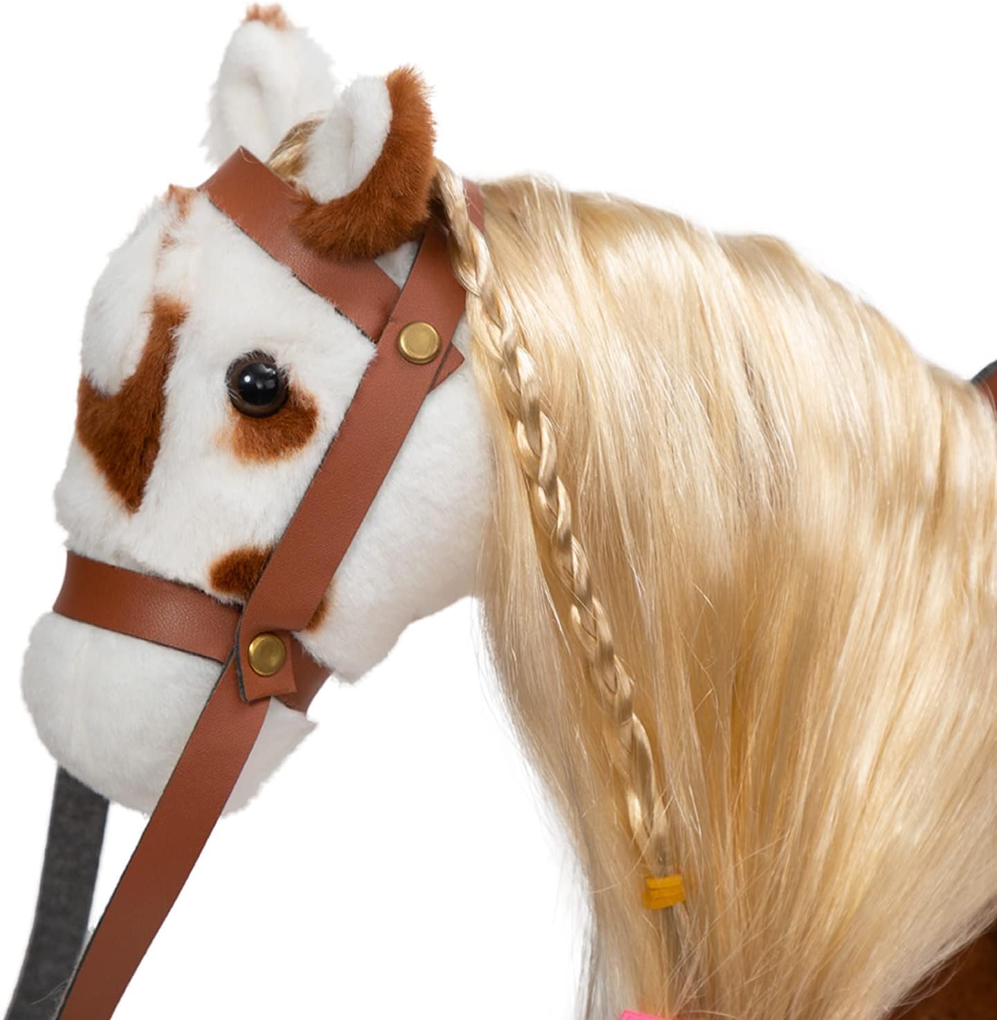 HollyHOME Palomino Horse Stuffed Animal Pretty Pony Plush Toy Pretend Play Horse 11 inches Beige