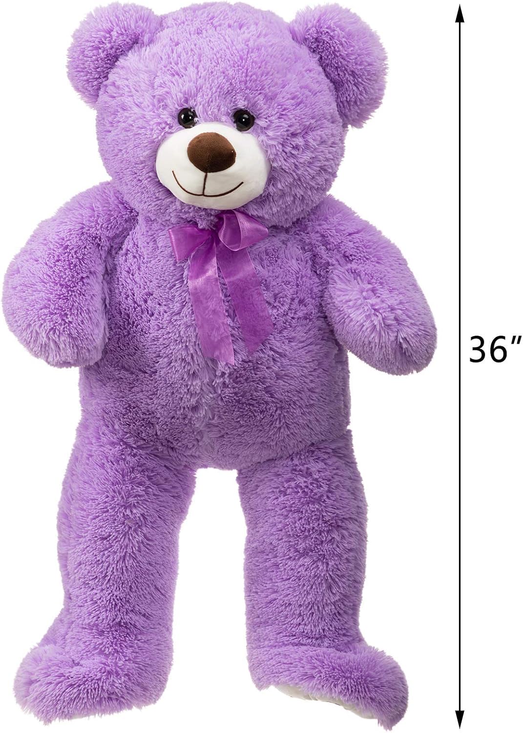 HollyHOME Teddy Bear Stuffed Animal Plush Giant Teddy Bears with Footprints Big Bear 36 inch Purple