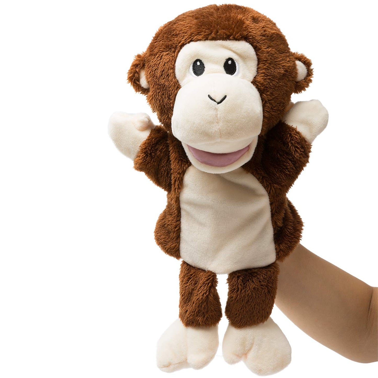 HollyHOME Hand Puppets Monkey Animal Puppets Zoo Plush Animal Toys 13 Inches