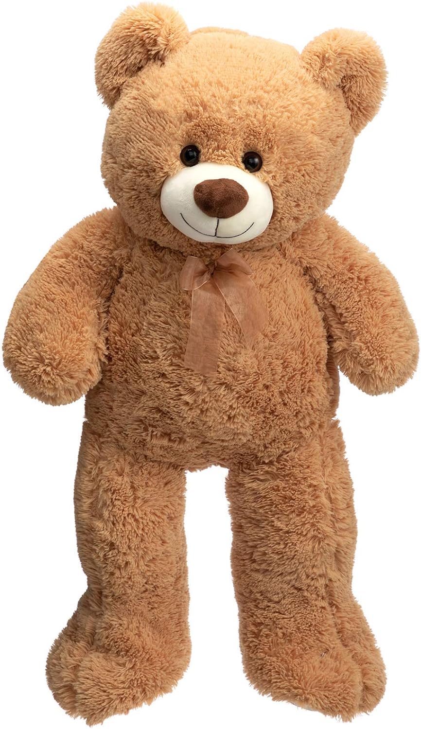 HollyHOME Teddy Bear Stuffed Animal Plush Giant Teddy Bears with Footprints Big Bear 36 inch Tan