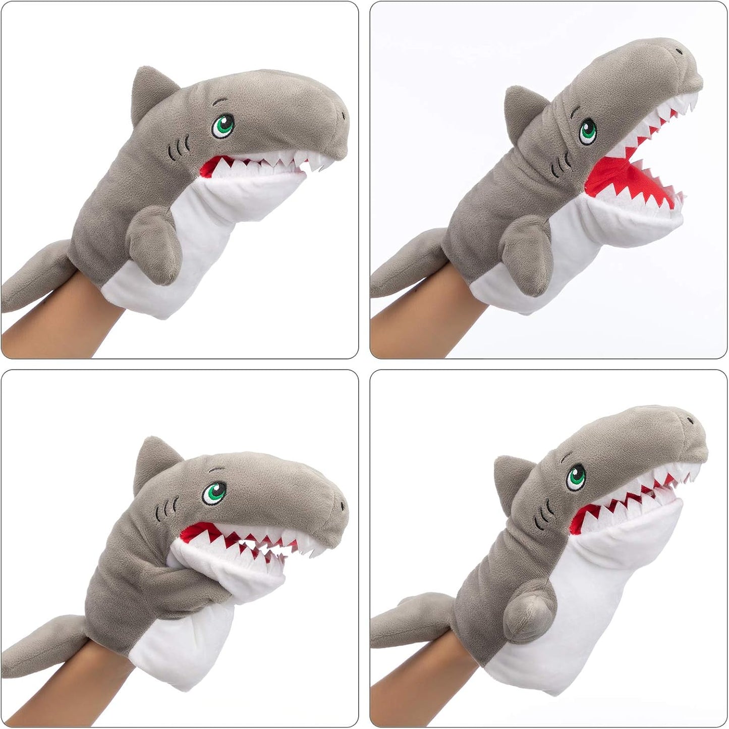 HollyHOME Shark Hand Puppets Stuffed Ocean Animals Hand Puppet Plush Animal Toys 13 Inches