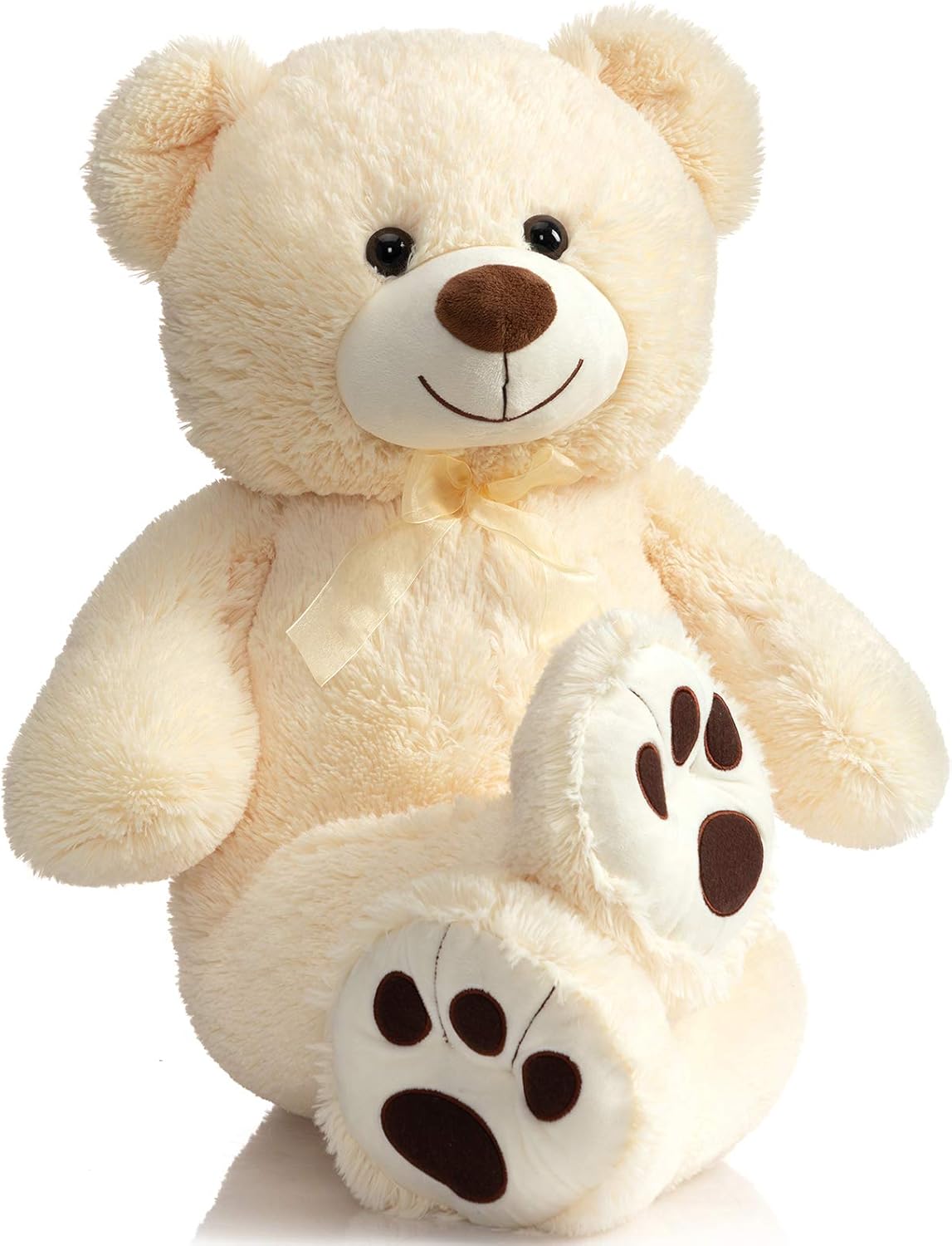 HollyHOME Teddy Bear Stuffed Animal Plush Giant Teddy Bears with Footprints Big Bear 36 inch Tan