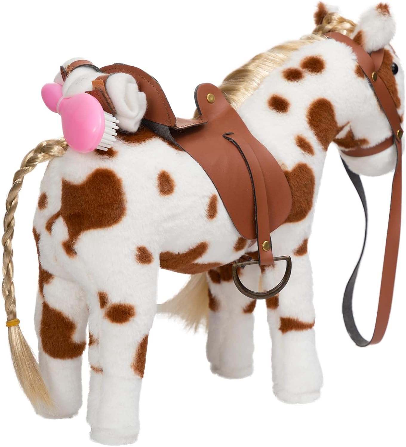 HollyHOME Appaloosa Horse Stuffed Animal Pretty Pony Plush Toy Pretend Play Horse 11 inches