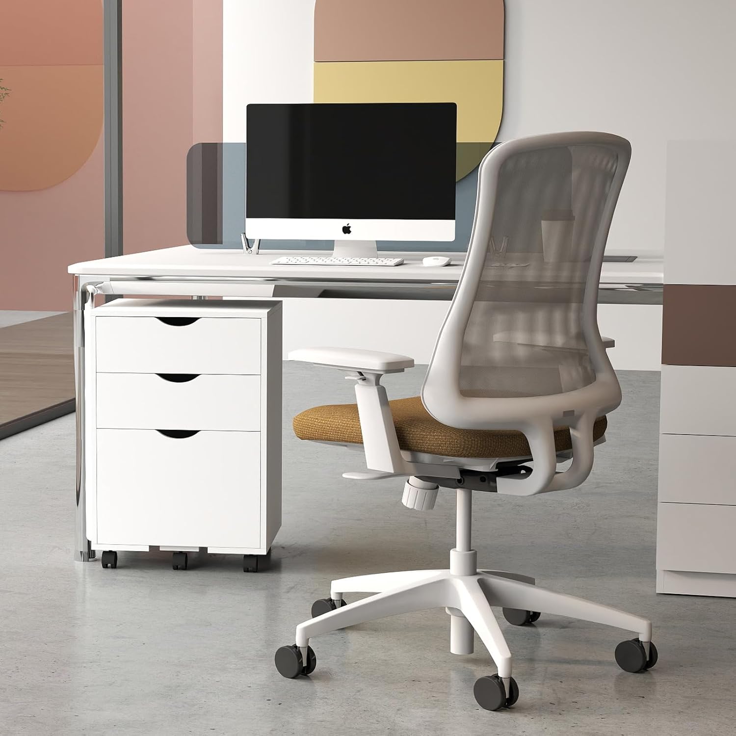 HollyHOME White 3-Drawer Wood File Cabinet