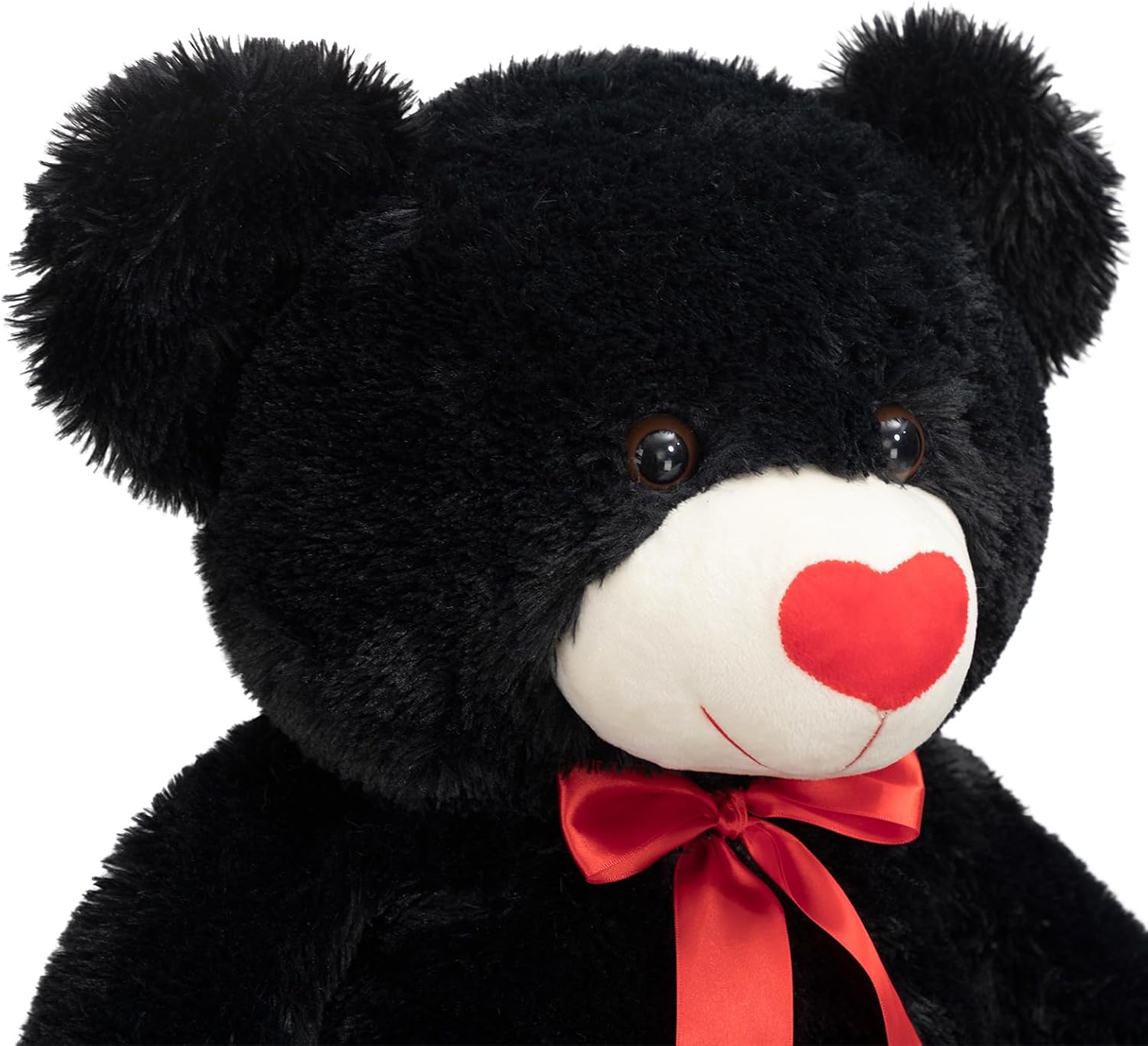 HollyHOME Big Teddy Bear Stuffed Animal Large Bear Plush with Red Heart for Girlfriend and Kids Holiday Toy Gift 36 inch Black