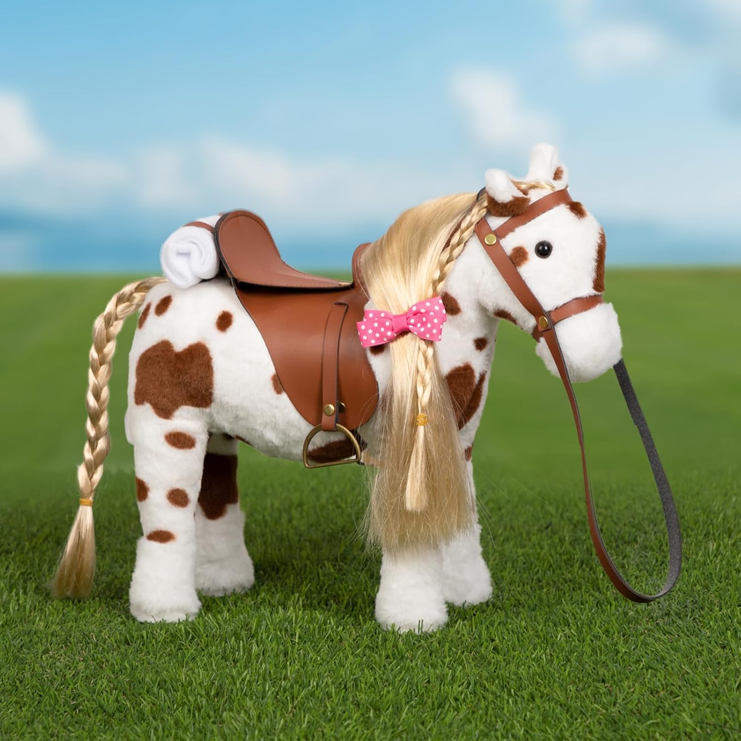 HollyHOME Stuffed Animal Horse Pretty Plush Toy Pretend Play Horse 11 inches White