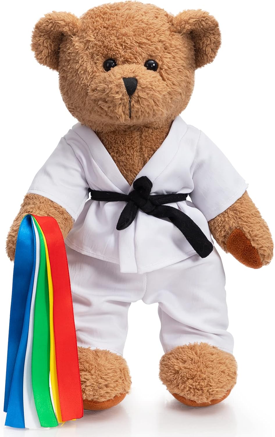 HollyHOME Karate Bear Stuffed Animal Teddy Bear in Karate Uniform Unique Toy Gifts for Kids and Karate Lovers Holiday Birthday Valentine 16 inches