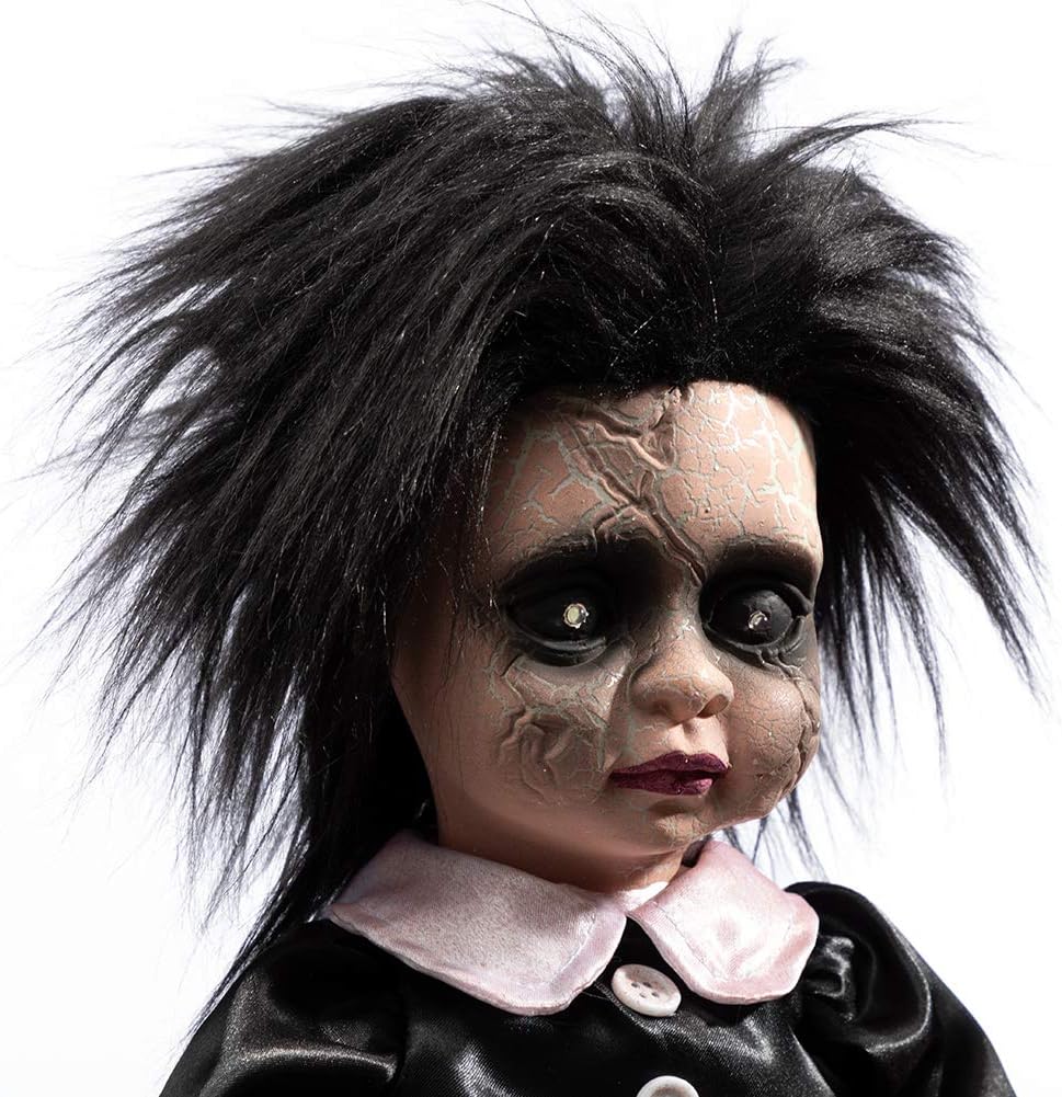 HollyHOME Creepy Animated Haunted Doll Prop Walking Doll with Glowing Eyes and Swinging Head Halloween Indoor Decorations