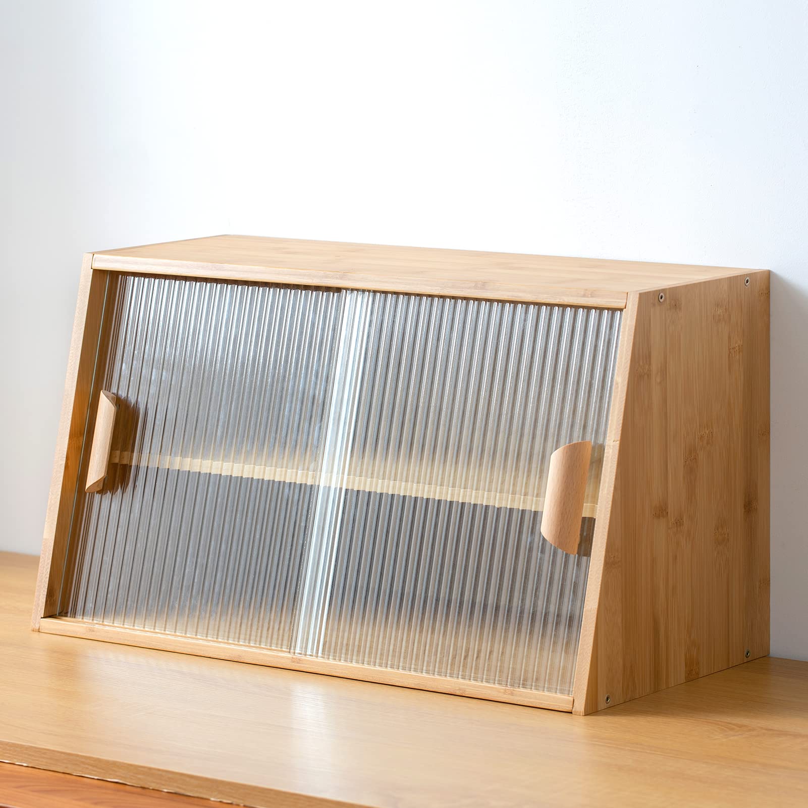 HollyHOME 41.3"(H) Wooden Storage Cabinet with Glass Doors