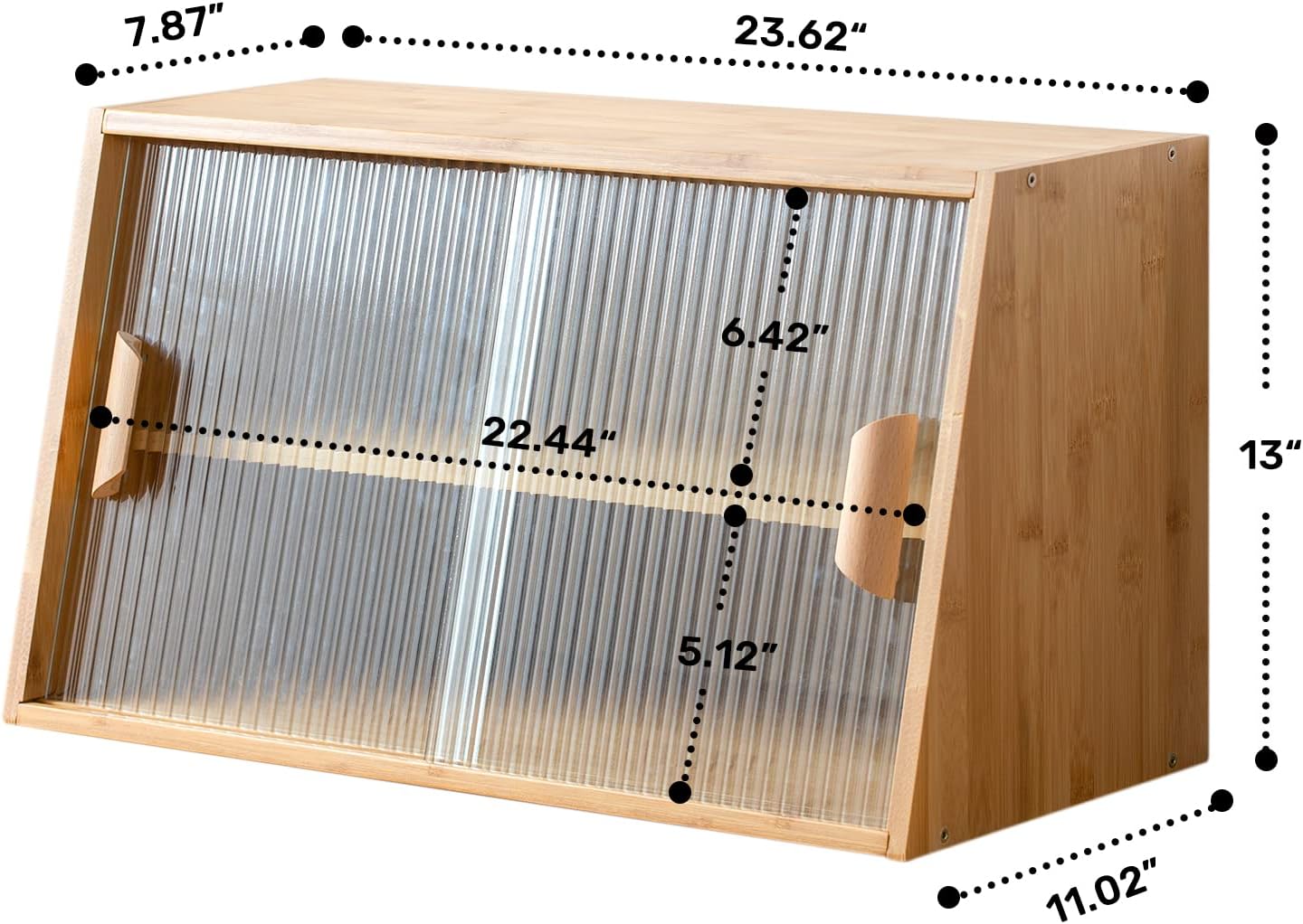HollyHOME Bamboo Wall Mounted Kitchen Pantry Sideboard Burlywood 2 Doors
