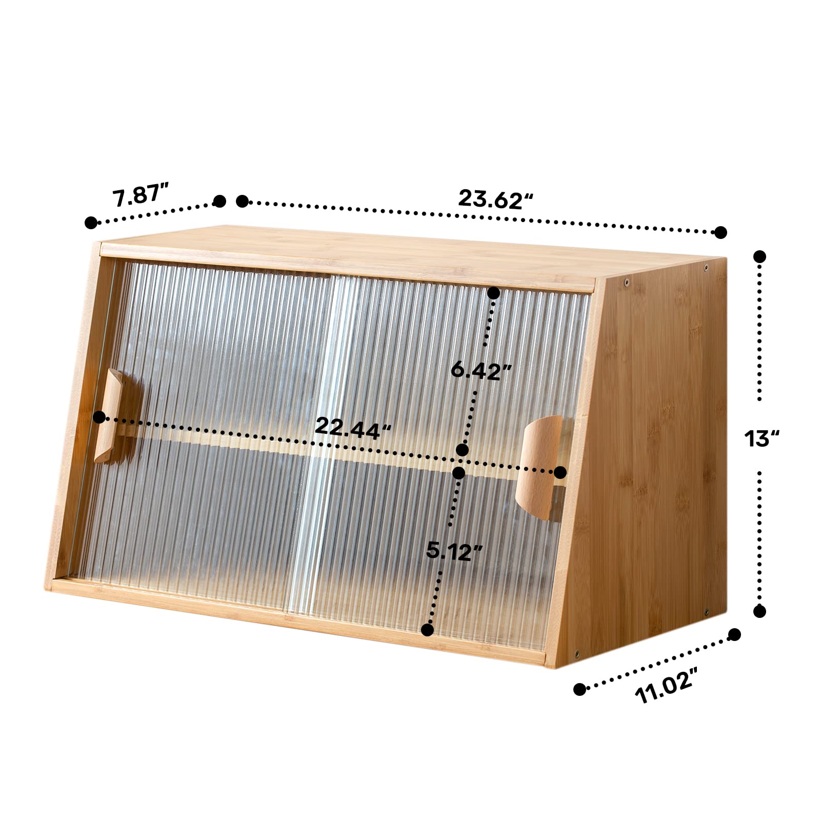 HollyHOME 41.3"(H) Wooden Storage Cabinet with Glass Doors