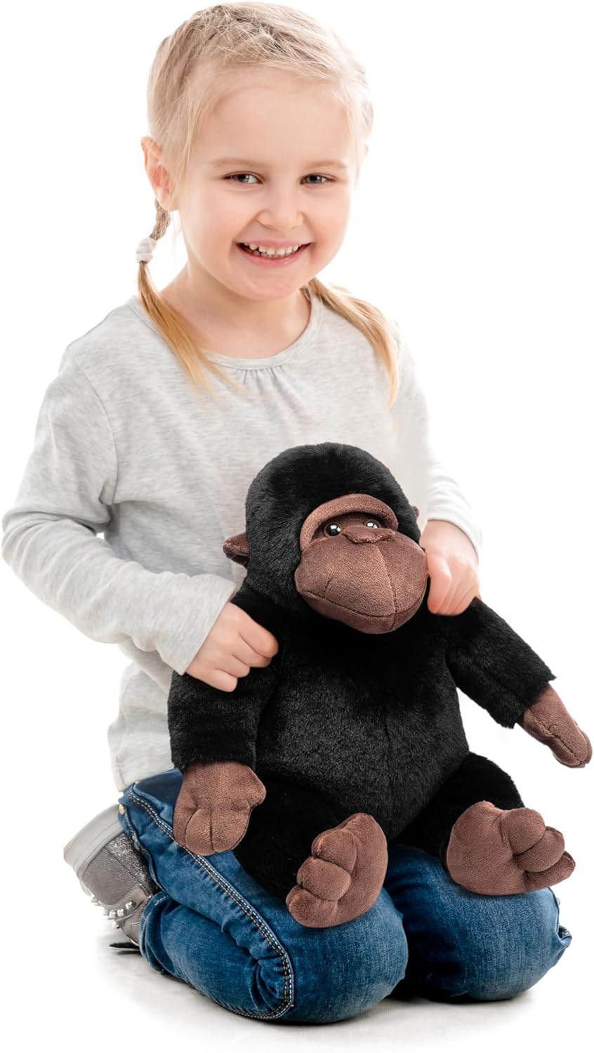 HollyHOME Plush Chimp Stuffed Animal Stuffed Gorilla Plush Toy Gift for Kids 10 Inch