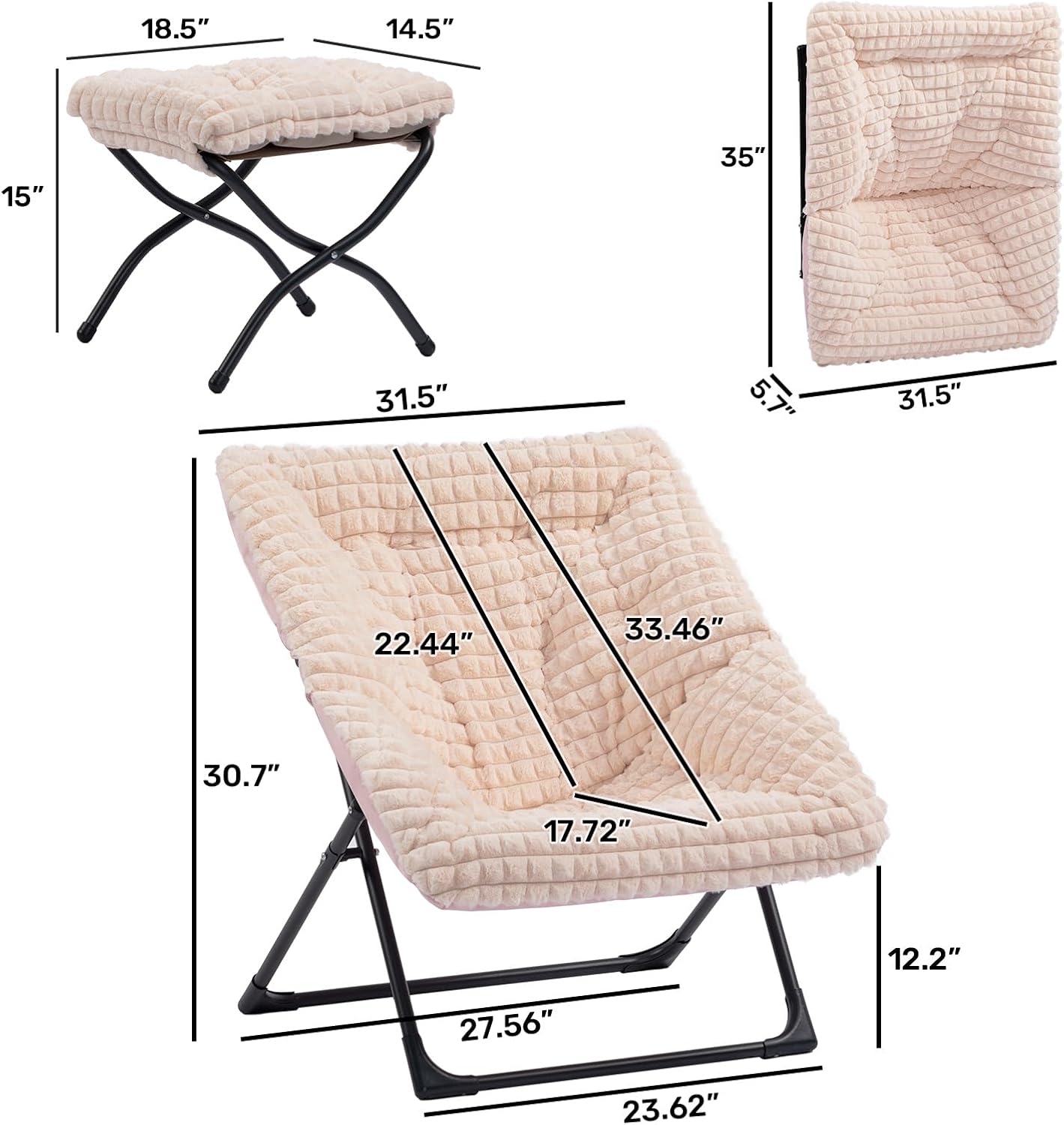 Light Khaki Chair&Stool