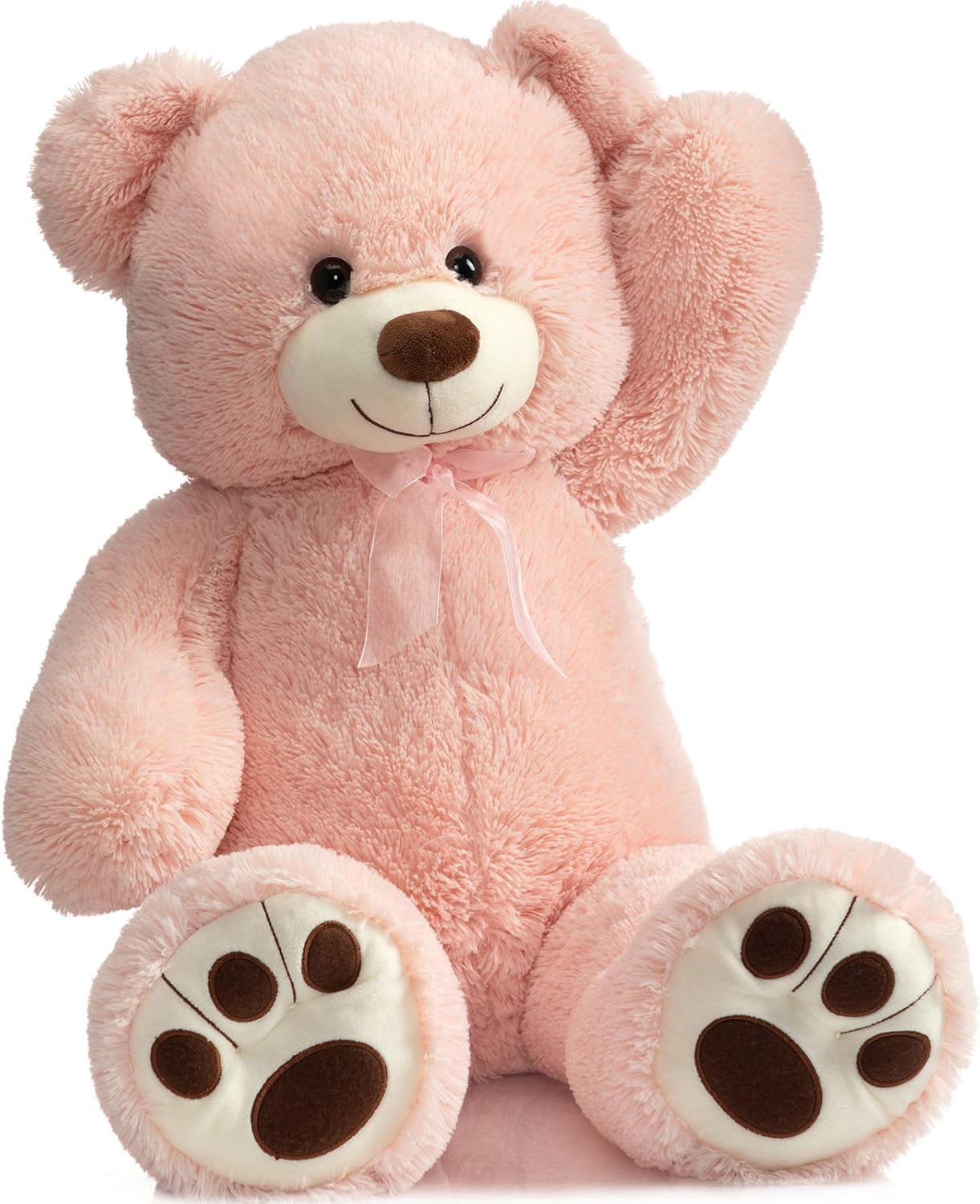 HollyHOME Teddy Bear Stuffed Animal Plush Giant Teddy Bears with Footprints Big Bear 36 inch Tan