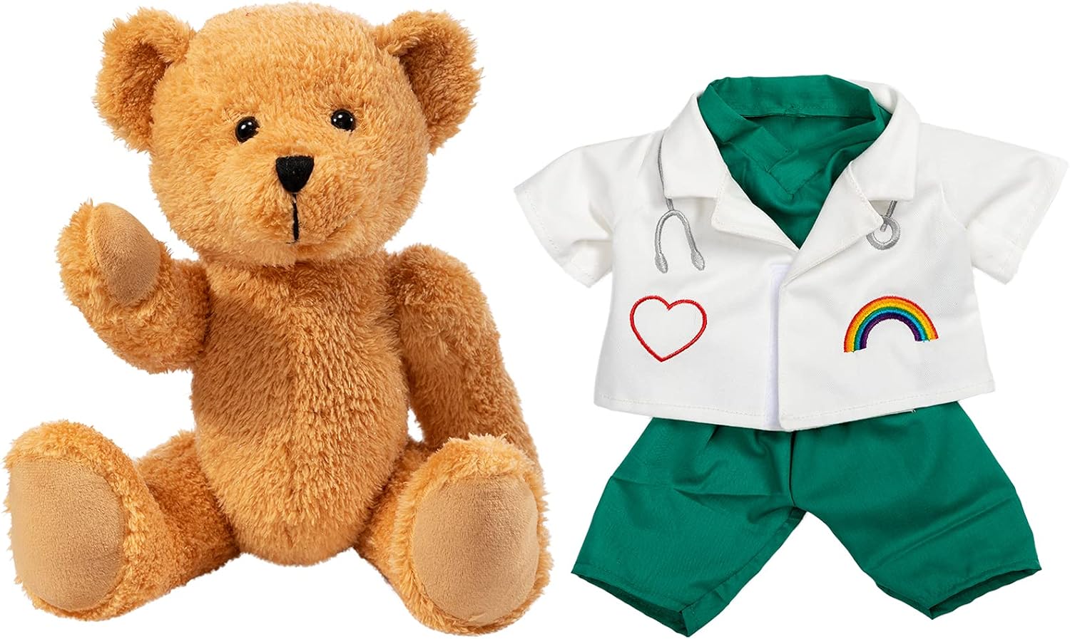 HollyHOME 16 inches Doctor in Scrubs Teddy Bear Stuffed Animal Plush Toy