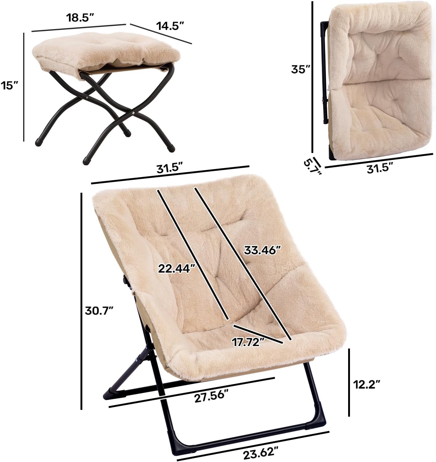 HollyHOME X-Large Colorful Saucer Chair