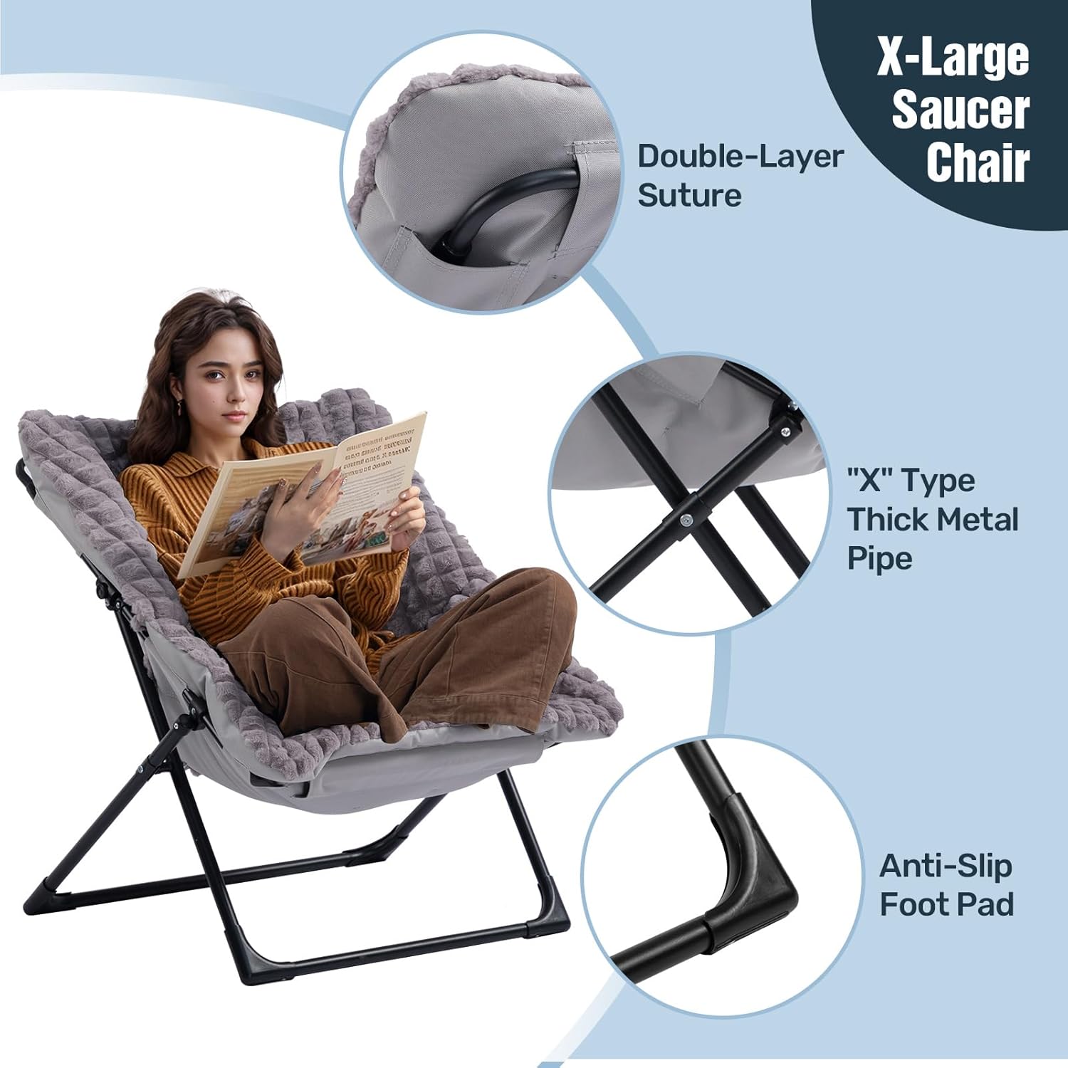 HollyHOME X-Large Colorful Saucer Chair