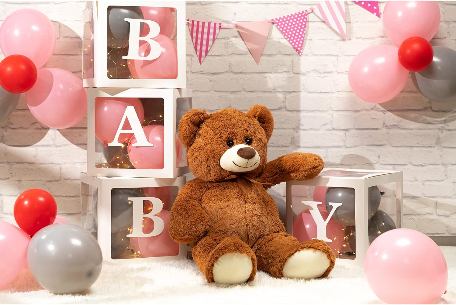 HollyHOME Big Teddy Bear Large Teddy Bear Stuffed Animal Birthday Valentines Day Plush for Kids and Girlfriend 36 inch Brown