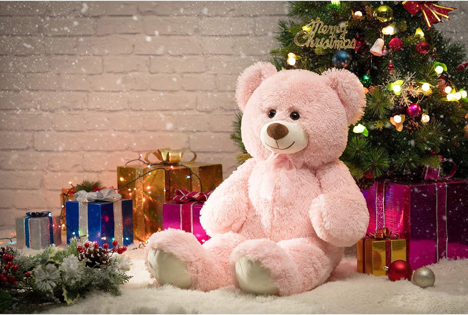 HollyHOME Big Teddy Bear Large Teddy Bear Stuffed Animal Birthday Valentines Day Plush for Kids and Girlfriend 36 inch White