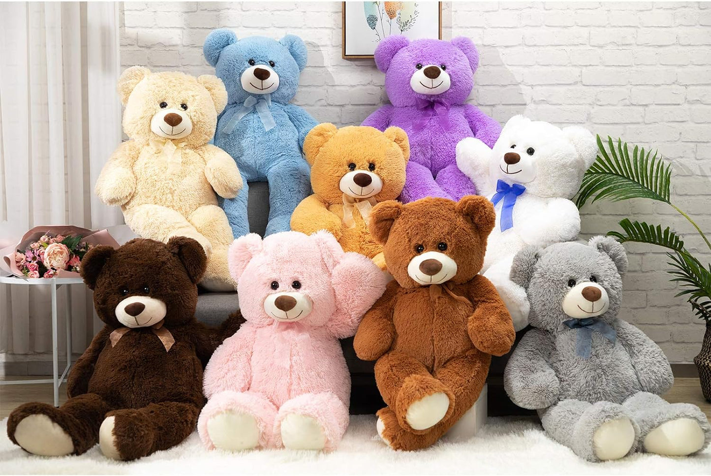 HollyHOME Teddy Bear Plush Giant Teddy Bears Stuffed Animals Teddy Bear Love 36 inch Tan