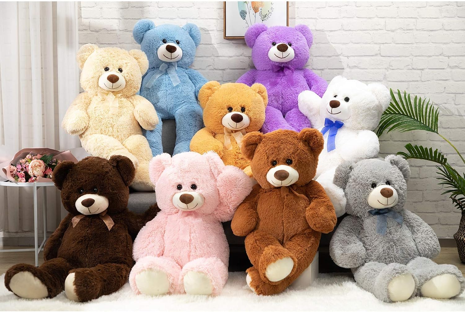 HollyHOME Teddy Bear Plush Giant Teddy Bears Stuffed Animals Teddy Bear Love 36 inch Chocolate