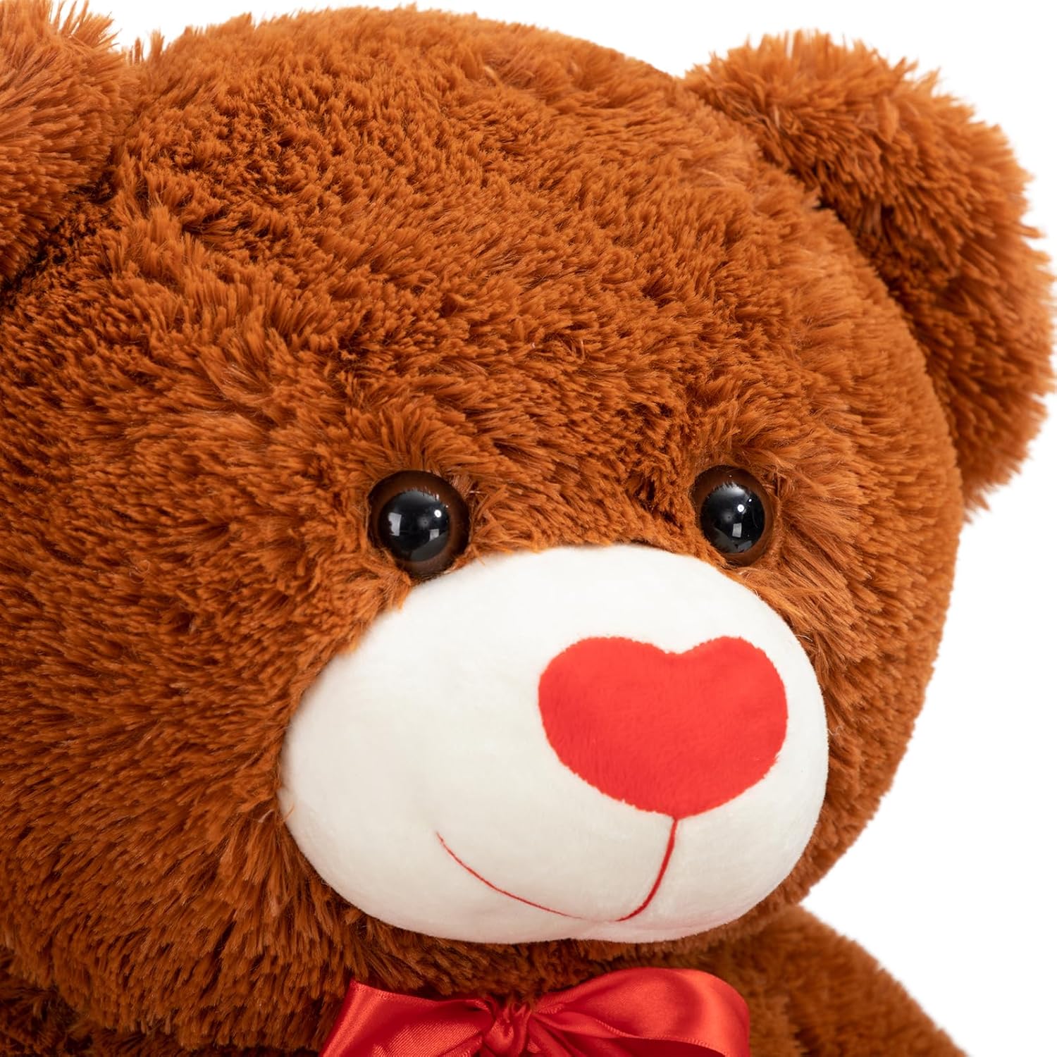 HollyHOME Big Teddy Bear Stuffed Animal Large Bear Plush with Red Heart for Girlfriend and Kids Holiday Toy Gift 36 inch Brown