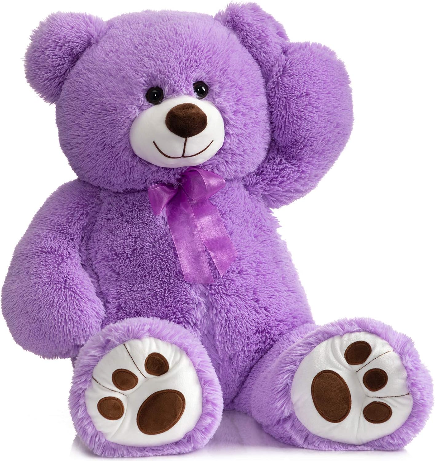 HollyHOME Teddy Bear Stuffed Animal Plush Giant Teddy Bears with Footprints Big Bear 36 inch Chocolate