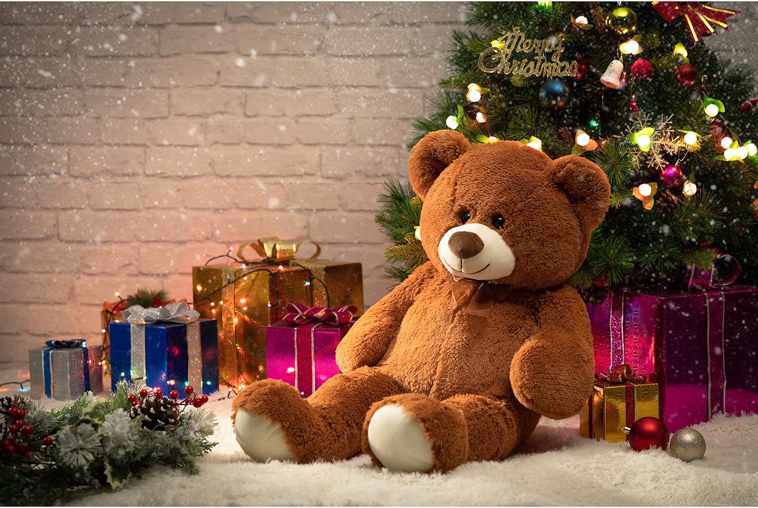 HollyHOME Big Teddy Bear Large Teddy Bear Stuffed Animal Birthday Valentines Day Plush for Kids and Girlfriend 36 inch Blue