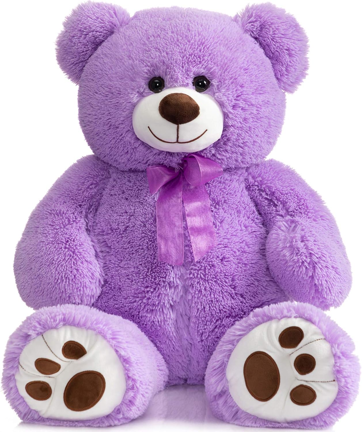 HollyHOME Teddy Bear Stuffed Animal Plush Giant Teddy Bears with Footprints Big Bear 36 inch Purple